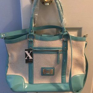MAXX NY woven/turquois tote with small purse NWT